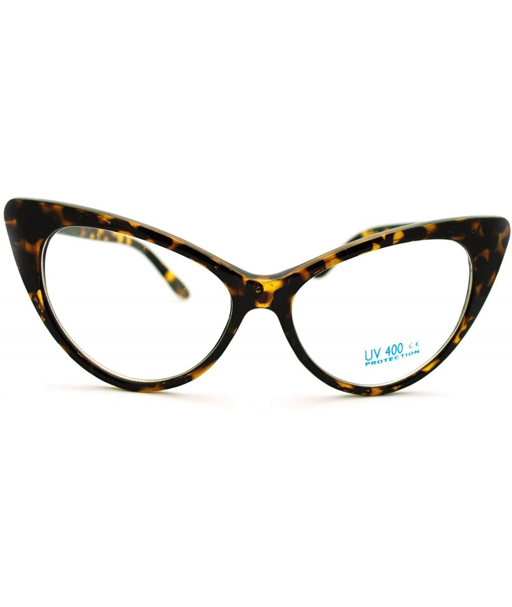 Cat Eye Mod Womens Retro 20s Cat Eye Clear Lens Eye Glasses - Tortoise - CS11JKRDWBF $18.35