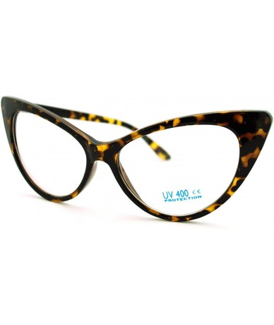 Cat Eye Mod Womens Retro 20s Cat Eye Clear Lens Eye Glasses - Tortoise - CS11JKRDWBF $18.35