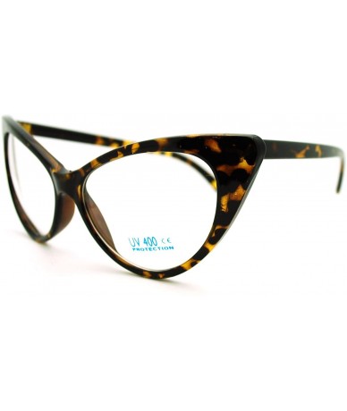 Cat Eye Mod Womens Retro 20s Cat Eye Clear Lens Eye Glasses - Tortoise - CS11JKRDWBF $18.35