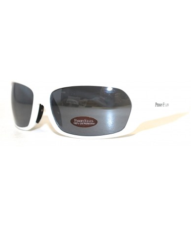 Wrap Sunglasses Unisex White Plastic Wrap - Light Flash Lens PE12 5 - C811DX55SDP $41.80