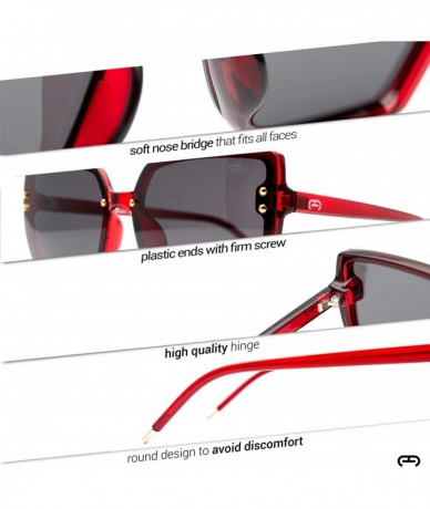 Butterfly p662 Fashion Butterfly Style - Stylish Polarized Design & Spring Hinges for Women 100% UV Protection - Red-black - ...