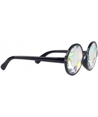 Goggle Rainbow Prism Refraction Sunglasses Heptagonal Glasses Colorful Lens Goggles - Black - C9183G3TSZR $20.25