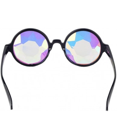 Goggle Rainbow Prism Refraction Sunglasses Heptagonal Glasses Colorful Lens Goggles - Black - C9183G3TSZR $20.25