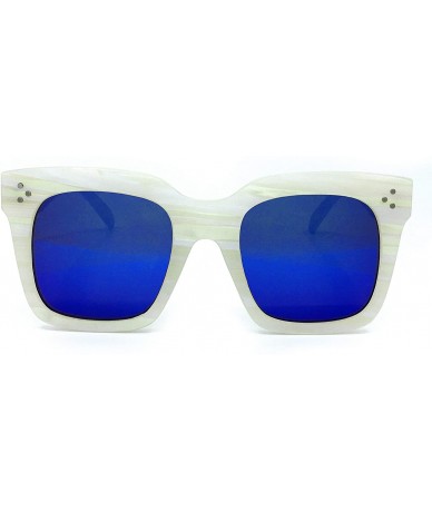 Oversized 3288 Premium Oversize XL Women Men Mirror Havana Marble Style Fashion Sunglasses - Blue - CC18I5ALHHA $26.80