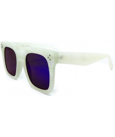 Oversized 3288 Premium Oversize XL Women Men Mirror Havana Marble Style Fashion Sunglasses - Blue - CC18I5ALHHA $26.80