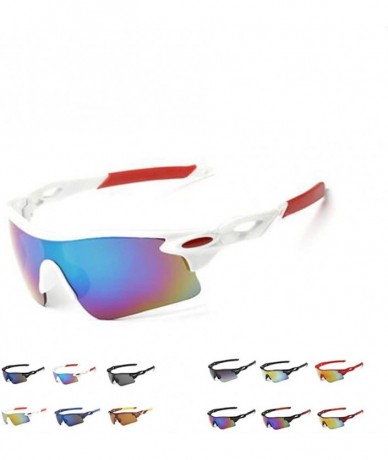 Sport Polarized Sunglasses Men Explosion Proof Baseball - White Frame Green - CJ190DAXIGE $24.15