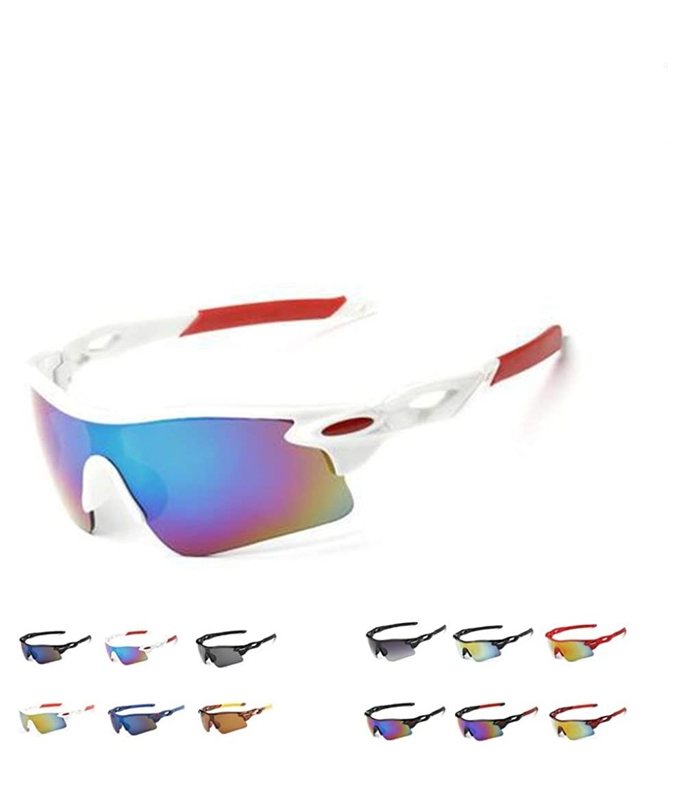 Sport Polarized Sunglasses Men Explosion Proof Baseball - White Frame Green - CJ190DAXIGE $24.15