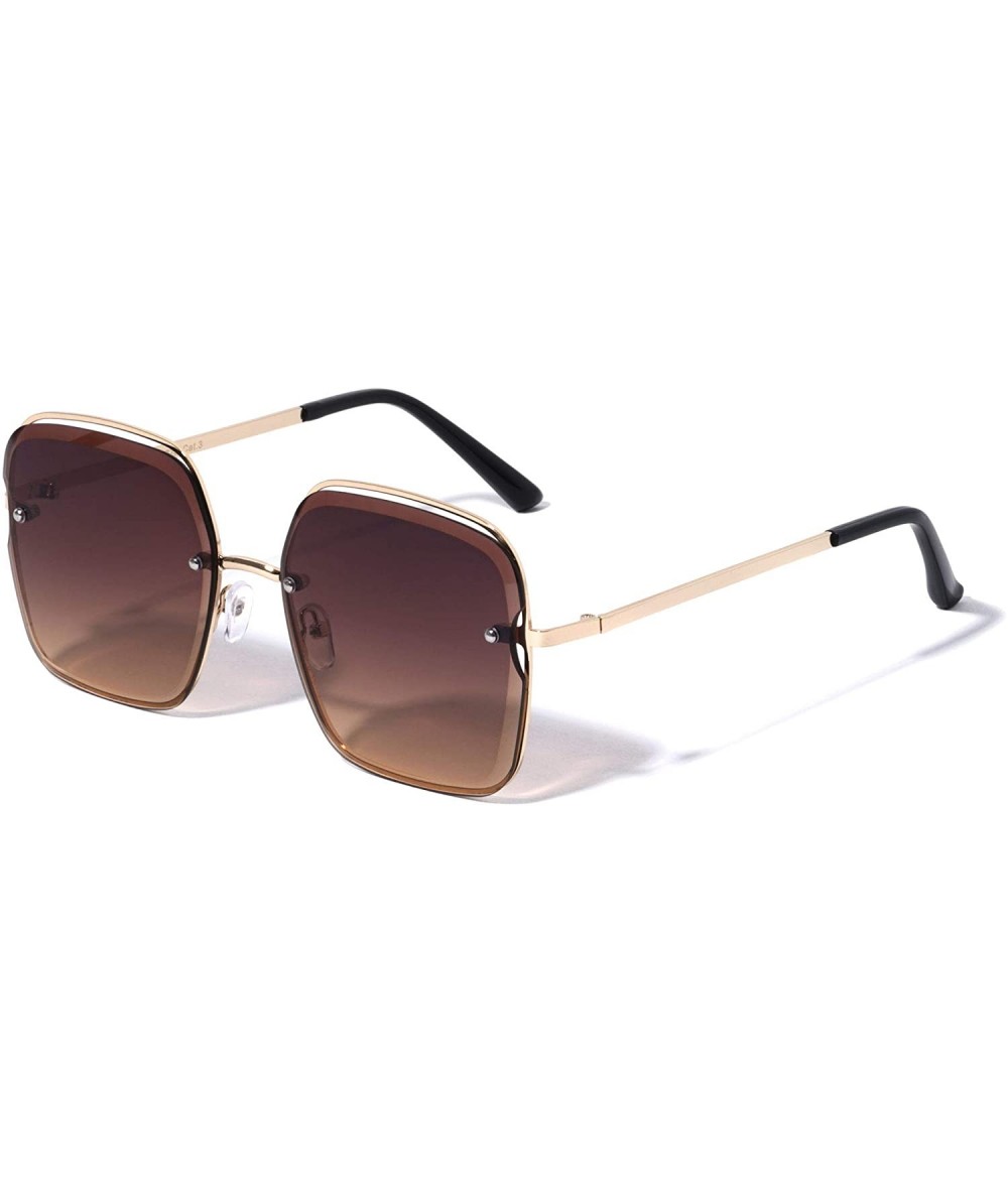 Butterfly Square Butterfly Diamond Edge Cut Lens Sunglasses - Brown Black - C7196MTH5GQ $26.81