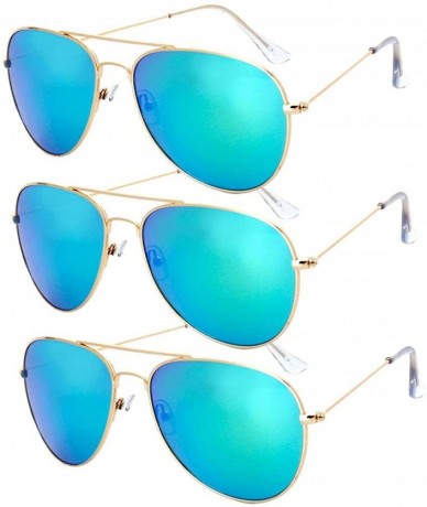 Aviator Retro Vintage Fashion Collection"Quick Strike" Triple Pack - Blue - C618ODOEE98 $24.76