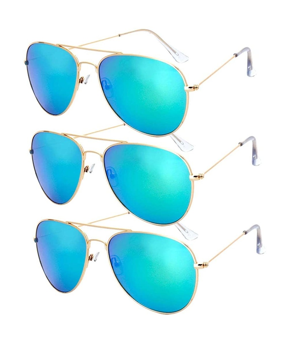 Aviator Retro Vintage Fashion Collection"Quick Strike" Triple Pack - Blue - C618ODOEE98 $24.76