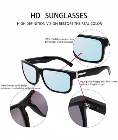 Rectangular Vintage Polarized Sunglasses for Men Women Retro Oversized Square Mirror Sun Glasses - CC18HZGDQ25 $27.50