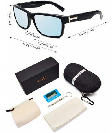 Rectangular Vintage Polarized Sunglasses for Men Women Retro Oversized Square Mirror Sun Glasses - CC18HZGDQ25 $27.50