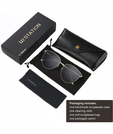 Round Oversized Sunglasses for Women - Mirrored Cat Eye Sunglasses with Rimless Design U225 - Black - CA18078ZMUD $28.48