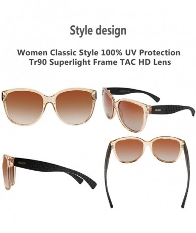 Cat Eye Polarized Fashion Sunglasses for Women's Cat Eye Retro Ultra Light Lens TR90 Frame JE003 - CV18G90WXWQ $31.91