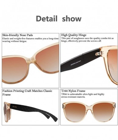 Cat Eye Polarized Fashion Sunglasses for Women's Cat Eye Retro Ultra Light Lens TR90 Frame JE003 - CV18G90WXWQ $31.91