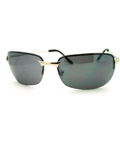 Rectangular Mens Classic Sunglasses Rimless Rectangular Lite Metal Frame - Silver - C11869SZQ2C $18.27