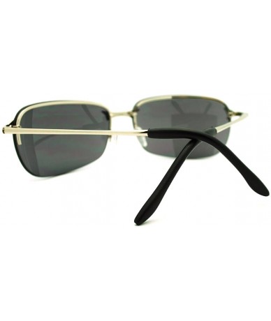 Rectangular Mens Classic Sunglasses Rimless Rectangular Lite Metal Frame - Silver - C11869SZQ2C $18.27