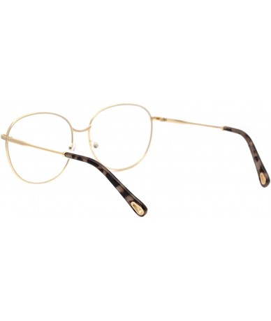 Oversized Womens Oversized Metal Frame Glasses Lightly Tinted & Mirrored Lens UV 400 - Gold Beige Tortoise - CX195O0D87W $25.87