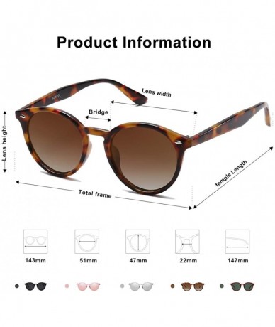 Semi-rimless Classic Retro Round Polarized Sunglasses UV400 Mirrored Lens SJ2069 ALL ME - CX18Q4AUIDW $25.37