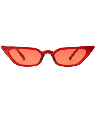 Cat Eye Sunglasses Designer Vintage Transparent Glasses - Clear Red - CH198GD2ML4 $36.21