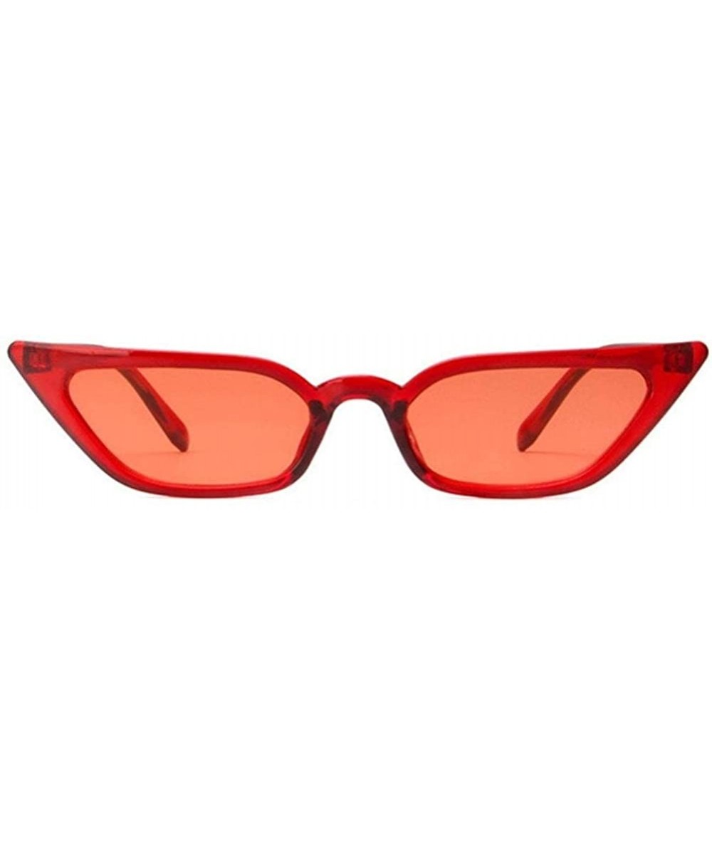 Cat Eye Sunglasses Designer Vintage Transparent Glasses - Clear Red - CH198GD2ML4 $36.21