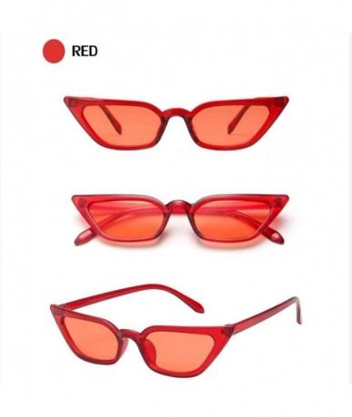 Cat Eye Sunglasses Designer Vintage Transparent Glasses - Clear Red - CH198GD2ML4 $36.21