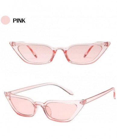 Cat Eye Sunglasses Designer Vintage Transparent Glasses - Clear Red - CH198GD2ML4 $36.21