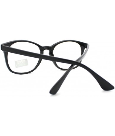 Round Nerd Eyeglasses Off Round Keyhole Clear Lens Glasses Frame - Black - CF11COAAXZB $19.14