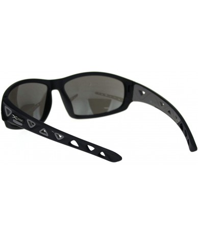 Oval Xloop Sunglasses Mens Sports Shades Oval Rectangular Wrap Around UV 400 - Matte Black Grey - C318UGC9QOG $19.84