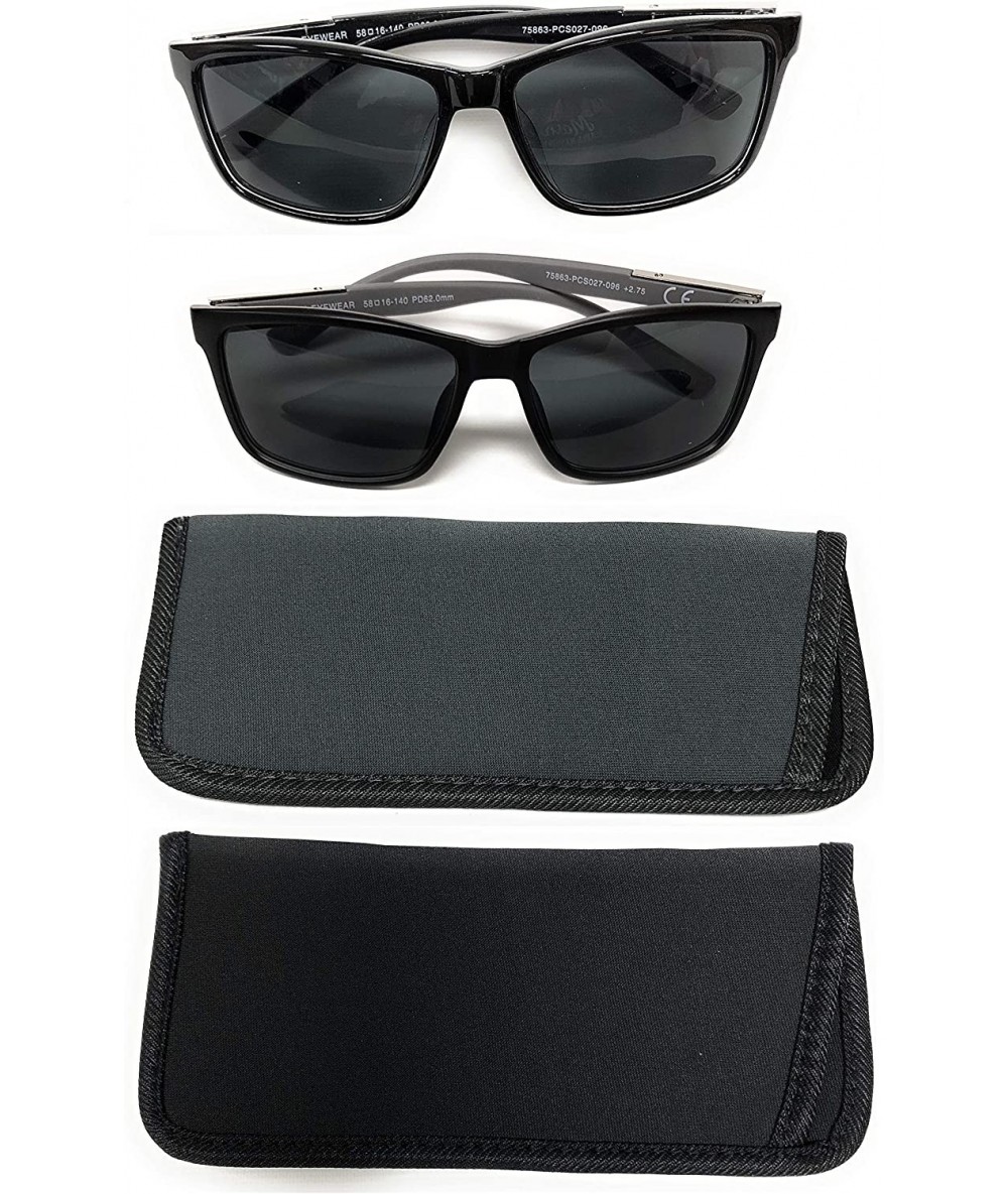 Square Classic Unisex Sunglass Readers Invisible Bifocal Men Women with Eyewear Cases +1.25 - +2.75 - CD19343O8UD $18.23