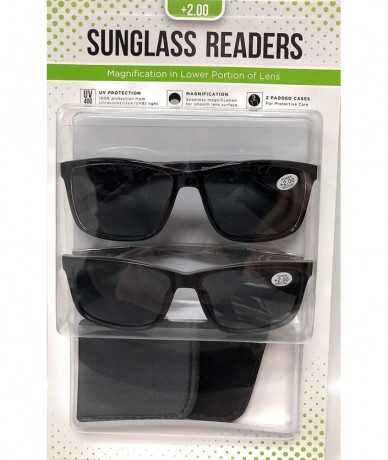 Square Classic Unisex Sunglass Readers Invisible Bifocal Men Women with Eyewear Cases +1.25 - +2.75 - CD19343O8UD $18.23