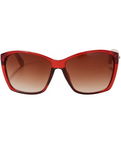 Oversized Women's Sunglasses Lightweight Eyewear UV400 Protection Sunglasses-6501 - Wine Red - C6183YG083N $21.73