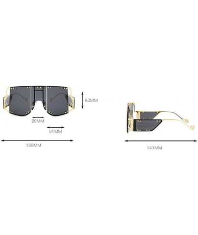 Oversized 2019 new fashion oversized unisex personality trend square frame men's sunglasses UV400 - Orange - CU18YZL5UH9 $30.19