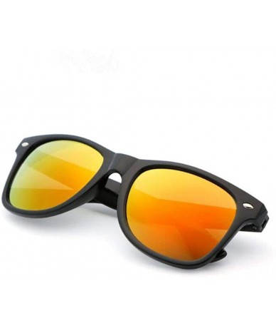 Aviator 2019 Brand New Vintage Sunglasses For Women Girls Retro Black Frame Men Gold - Yellow and Purple - CG18YZW0LRQ $18.89