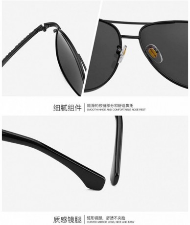 Goggle Polarized Sunglasses Men Sunglasses Metal Frame Double Beam Pilot Retro Driving Goggles - 3 - C9198O3NQO8 $30.70