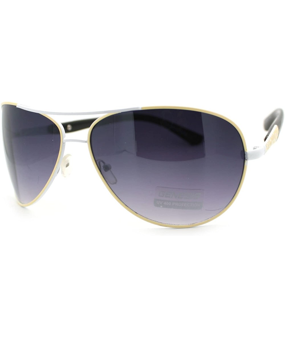 Shield Women's Aviator Sunglasses Oversized Shield Style Aviators - White Cream - CG11P8ZYB7R $19.76