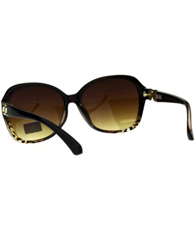 Butterfly Womens Designer Diva Oversize Jewel Bling Hinge Butterfly Sunglasses - Brown - CE18CC72664 $22.81