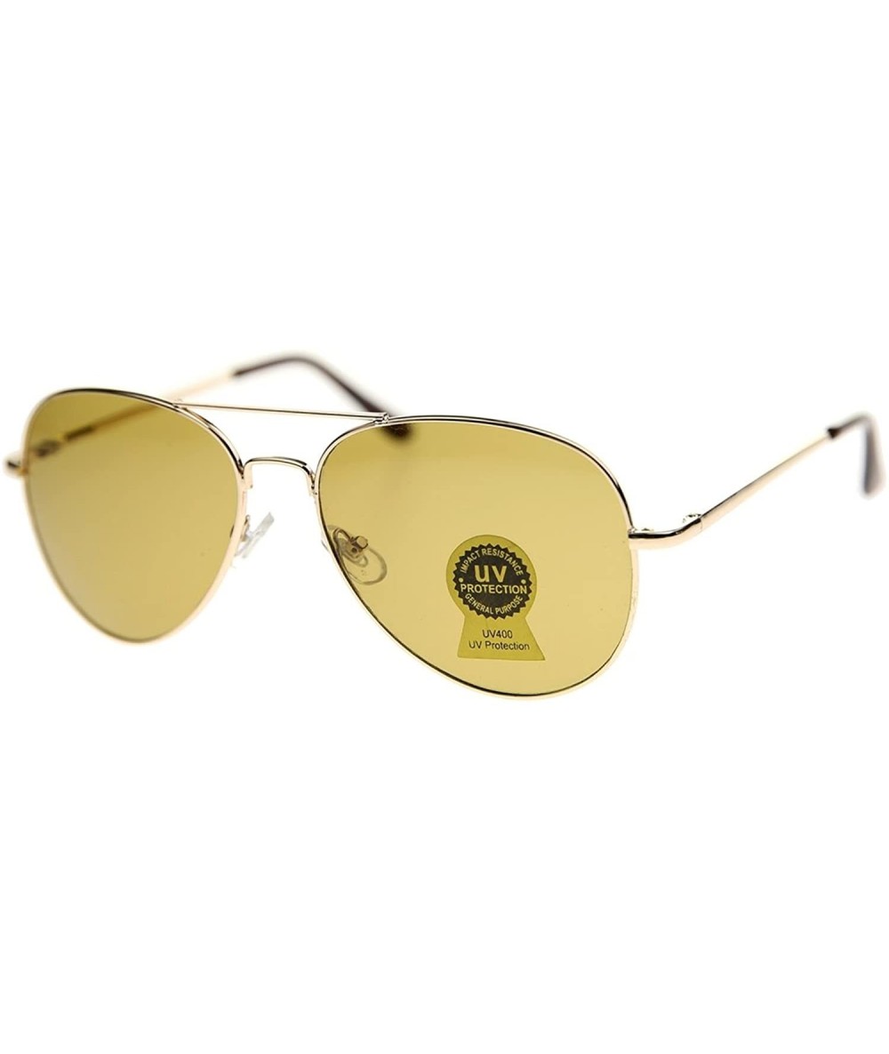 Aviator Light Weight Retro Fashion Aviator Sunglasses Model NG8009 Gold Gold Yellow Lens - CQ184NTNT8S $17.74