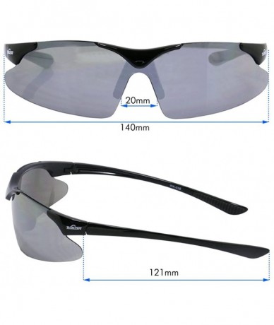 Semi-rimless Sports Sunglasses TR90 for Men Women Cycling Running Fishing Driving Outdoor - Wk-03b(black) - CH184C6E6C6 $22.90