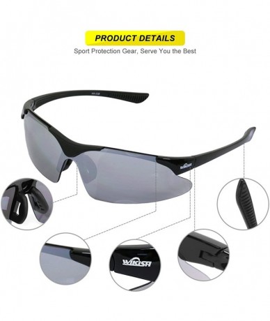 Semi-rimless Sports Sunglasses TR90 for Men Women Cycling Running Fishing Driving Outdoor - Wk-03b(black) - CH184C6E6C6 $22.90