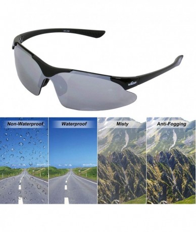 Semi-rimless Sports Sunglasses TR90 for Men Women Cycling Running Fishing Driving Outdoor - Wk-03b(black) - CH184C6E6C6 $22.90