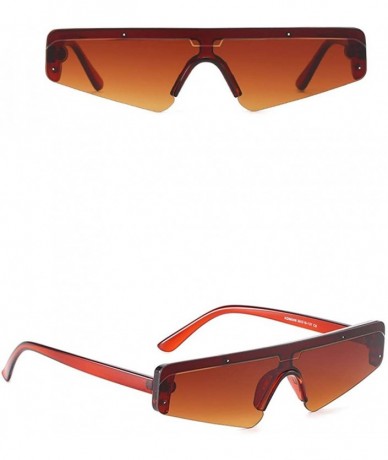 Rectangular Unisex Sunglasses-Retro Vintage Eye Eyewear Fashion Radiation Protection - Brown - C118OZ7L753 $14.10