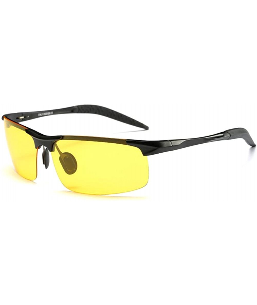 Goggle HD Polarized Night Vision Sunglasses For Men - Black - CB18CGEYIS8 $45.35