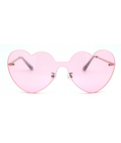 Shield Womens Heart Shape Shield Retro Love Sunglasses - Gold Pink - CT18Z3KC9AH $27.55