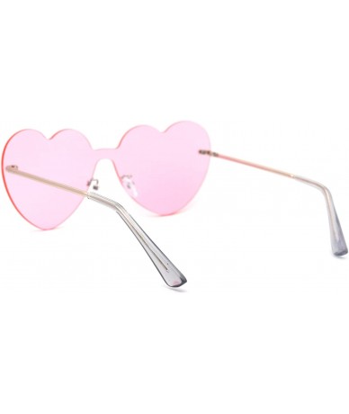 Shield Womens Heart Shape Shield Retro Love Sunglasses - Gold Pink - CT18Z3KC9AH $27.55