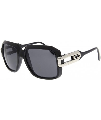 Square 1 Pcs Large Sunglasses Smoke Lens Retro Square Frame Hip Hop Grandmaster - Choose Color - Black-silver - CL18N7MN756 $...