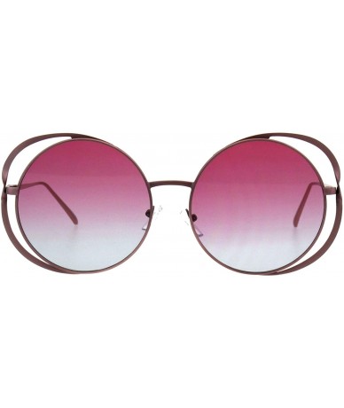 Round Womens Oversized Round Sunglasses Twist Metal Double Frame UV 400 - Pink (Pink Blue) - C718KCYS3Z4 $19.81