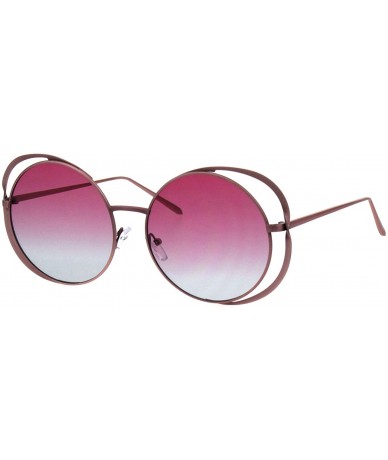 Round Womens Oversized Round Sunglasses Twist Metal Double Frame UV 400 - Pink (Pink Blue) - C718KCYS3Z4 $19.81