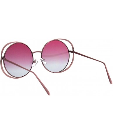 Round Womens Oversized Round Sunglasses Twist Metal Double Frame UV 400 - Pink (Pink Blue) - C718KCYS3Z4 $19.81