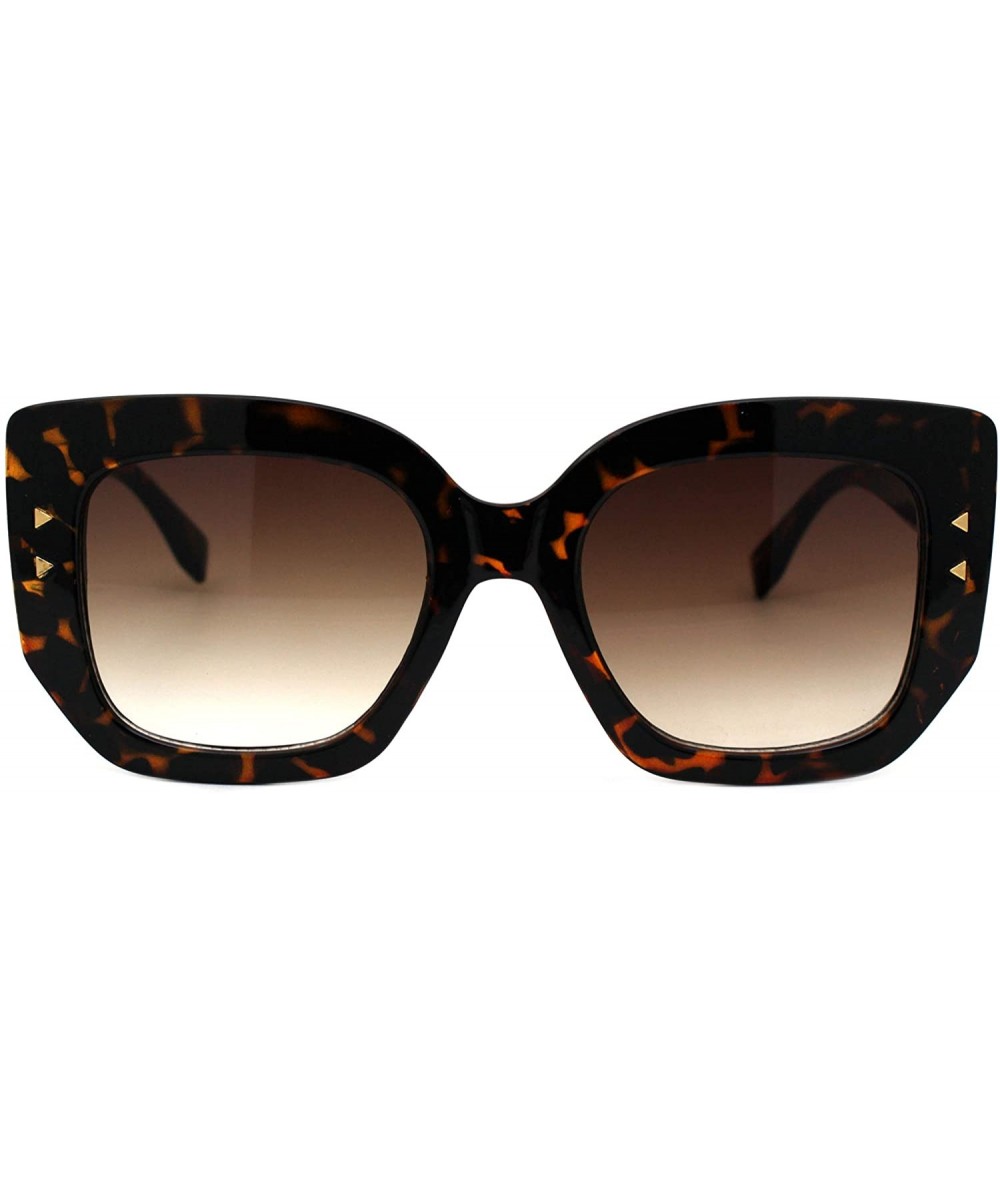 Square Womens Designer Style Sunglasses Chic Square Mod Frame UV 400 - Tortoise (Brown) - CP193ESWEYM $22.53